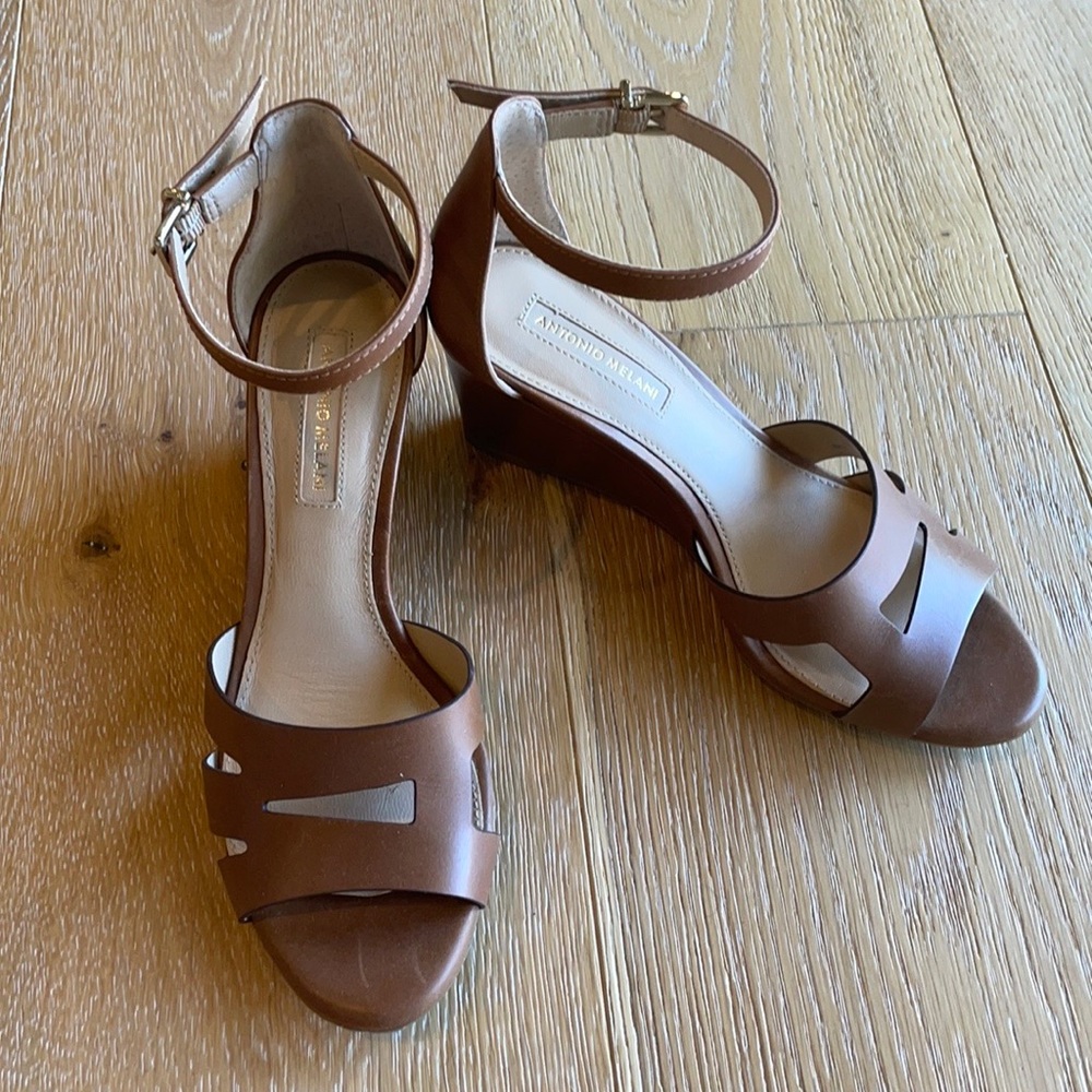Antonio Melani Brown Wedge Sandals